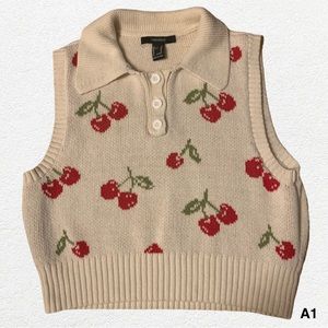Sweater Vest-Cherry pattern, size M.